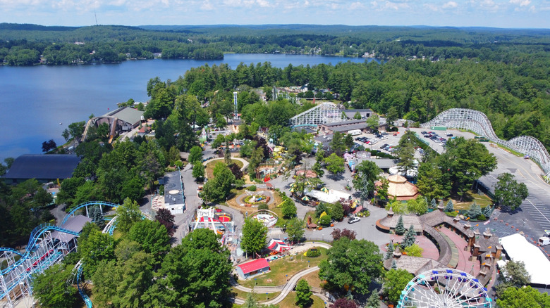 An areal view of Canobie Lake Park