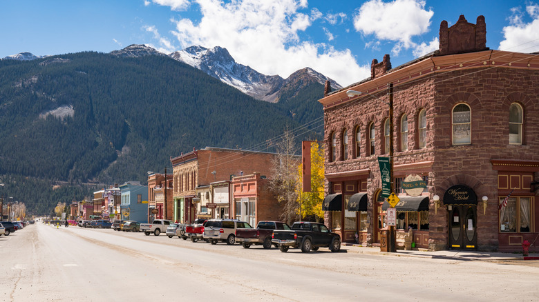 Downtown of the historic mining town of Silverton, Colorado