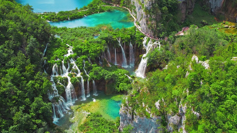 Plitvice Lakes aerial view