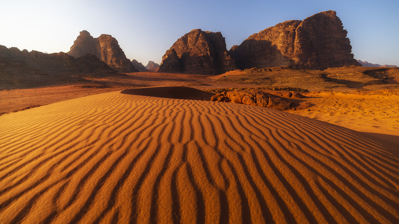 red sand in Wadi Rum