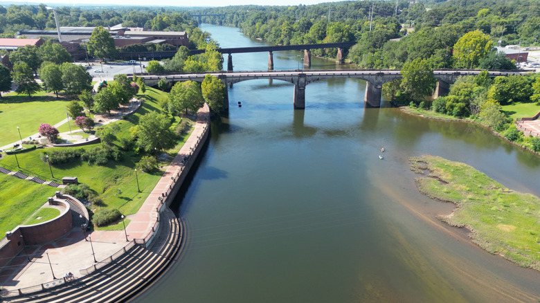 The Chattahoochee River running through Columbus, Georgia