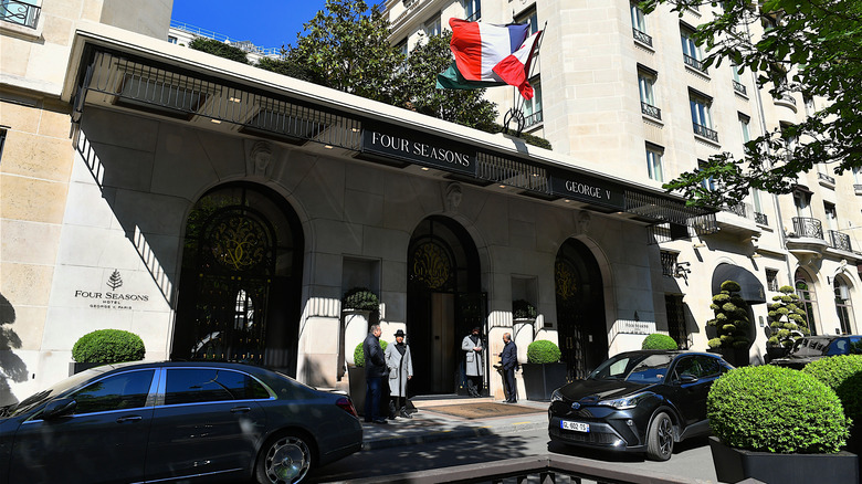 The exterior of the Four Seasons George V Hotel Paris
