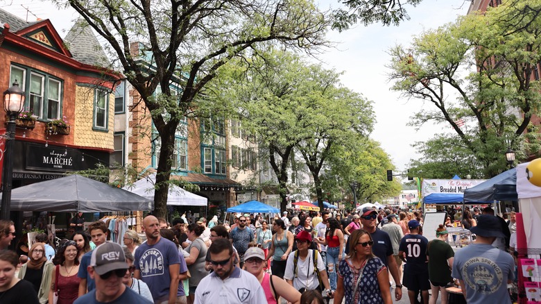 Crowds at the Mushroom Festival in Kennett Square