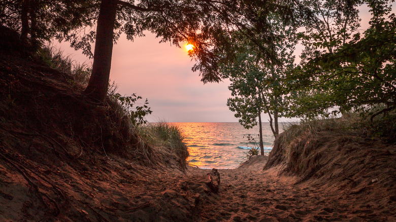 Sunset on Lake Michigan at Saugatuck, Michigan
