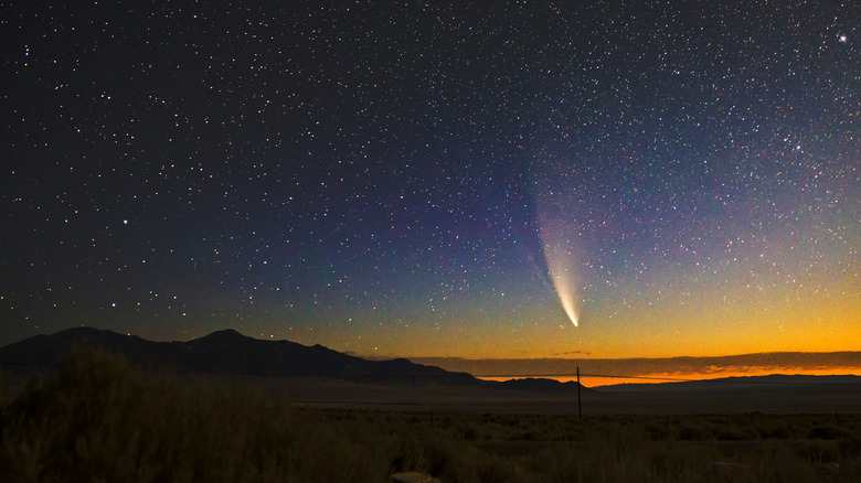 Starry sky at sunset near Ely, Nevada