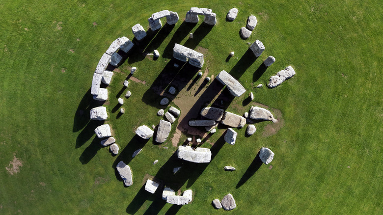 Circular arrangement of the stones at Stonehenge