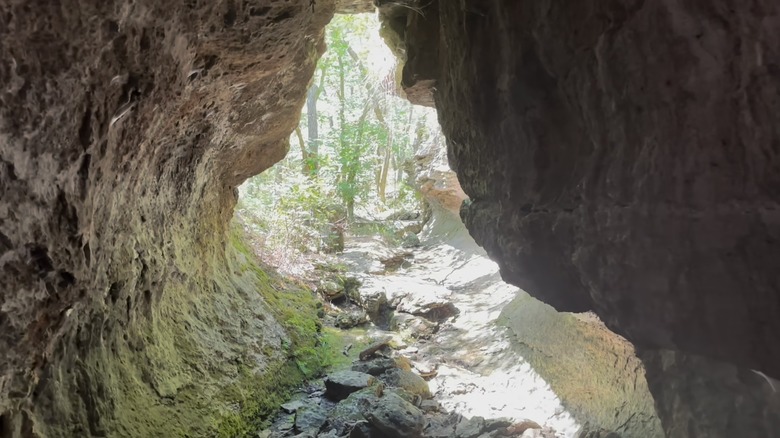 Entrance of John Brown's Cave in Lehigh Portland State Park in Iola, Kansas