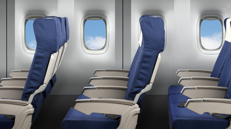 Empty seats on a plane