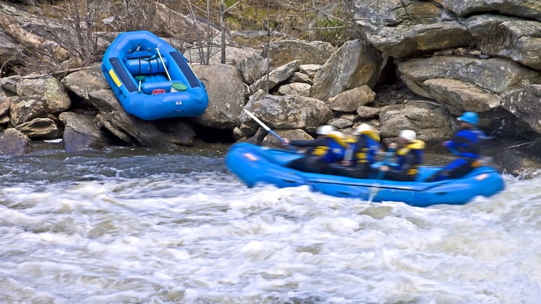 Whitewater rafters navigate the Chattooga River