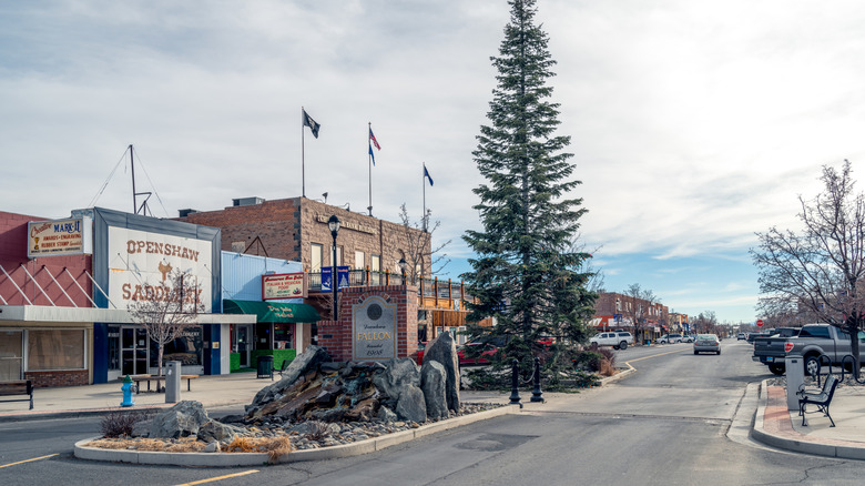 Business and historic buildings in downtown Fallon, Nevada