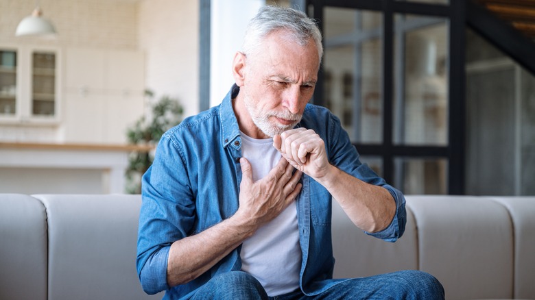 Man coughing