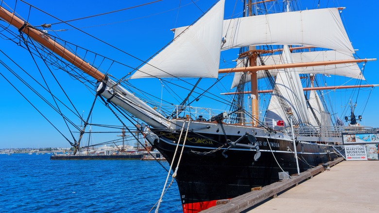 The historic Star of India tall sailing ship at the Maritime Museum of San Diego