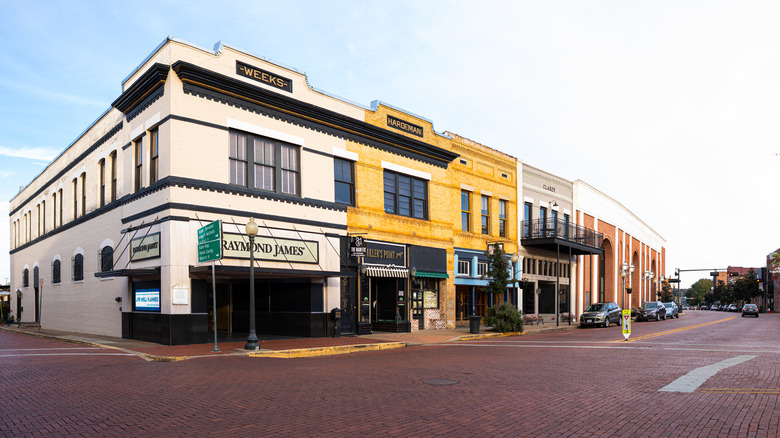 The brick-lined streets of Downtown Nacogdoches, Texas