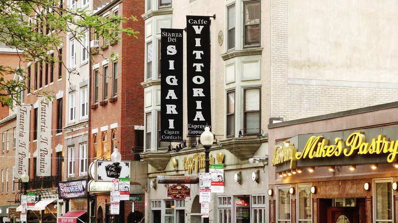 Caffe Vittoria sign in the North End