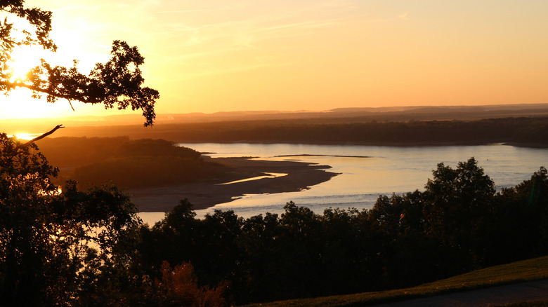 A view of the Mississippi River from an overlook at Fort Kaskaskia