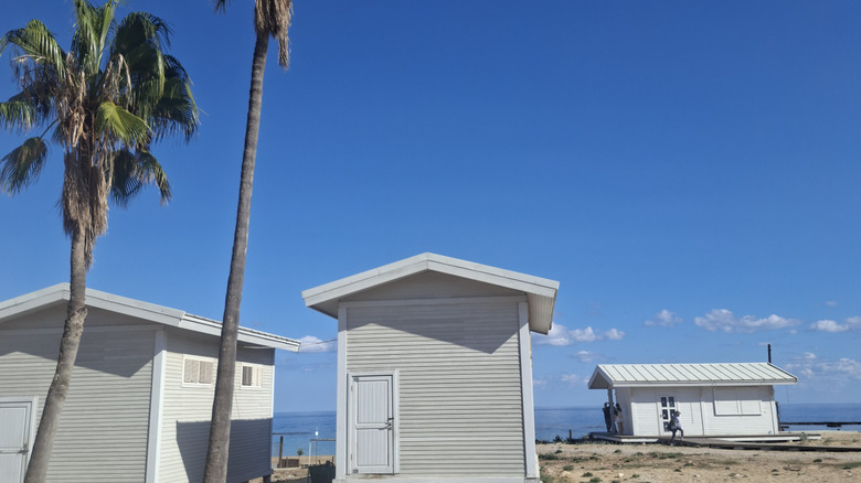 Empty buildings on the beach in Varosha, Cyprus