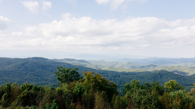 endless view of mountains on a cloudy day