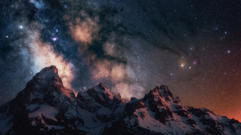 The Milky Way seen over the Grand Tetons in Wyoming