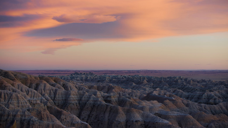 Badlands National Park at sunset