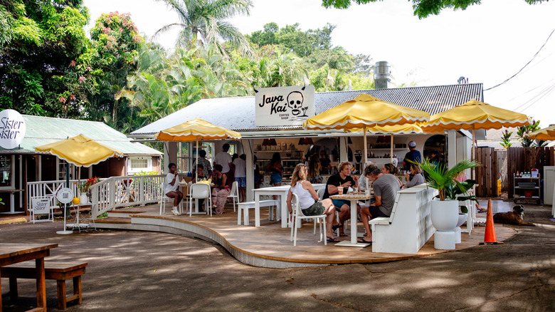 The Java Kai coffee shop in downtown Kilauea on the South Shore of Kauai, Hawaii