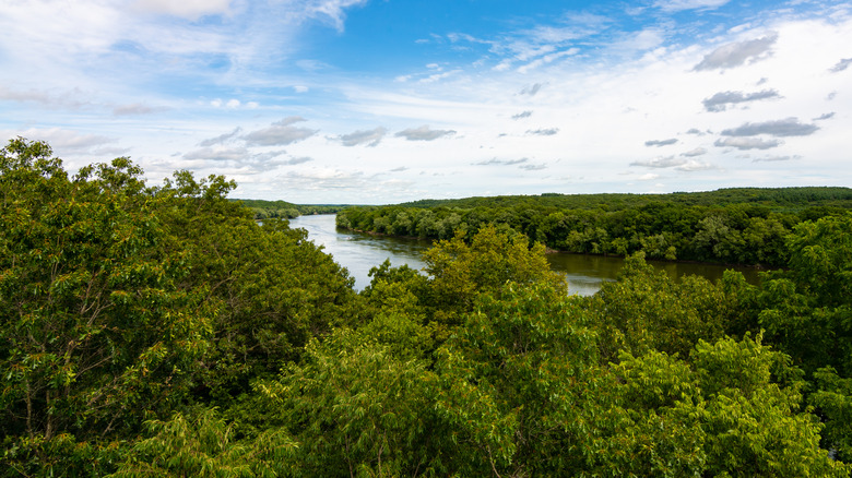 The Rock River from the Castle Rock State Park overlook in Oregon, Illinois