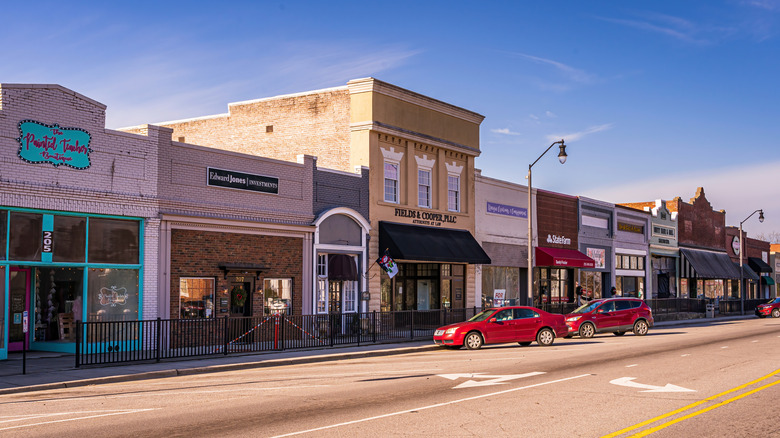 Brick buildings of downtown Nashville North Carolina