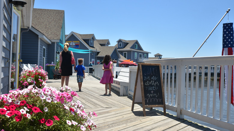 Tourists at the Waterfront Shops in Duck, NC