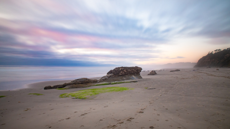 Ona Beach at low tide as the sun begins to set