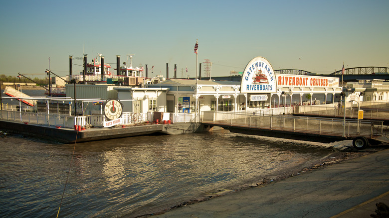 The old paddlewheel riverboat used for the Gateway Arch Riverboat Tours