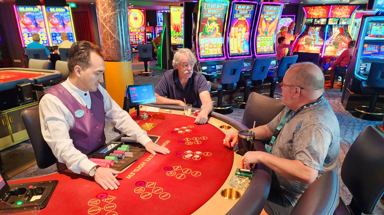 Blackjack table on a Norwegian Cruise Line ship