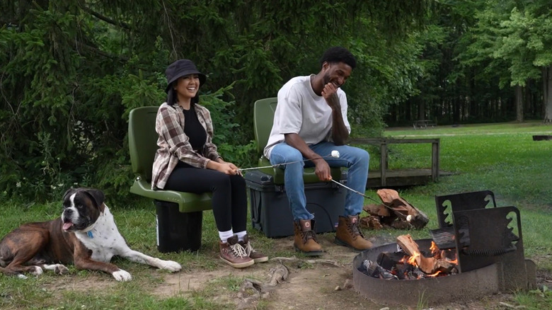 People using the Step2 chairs at camp