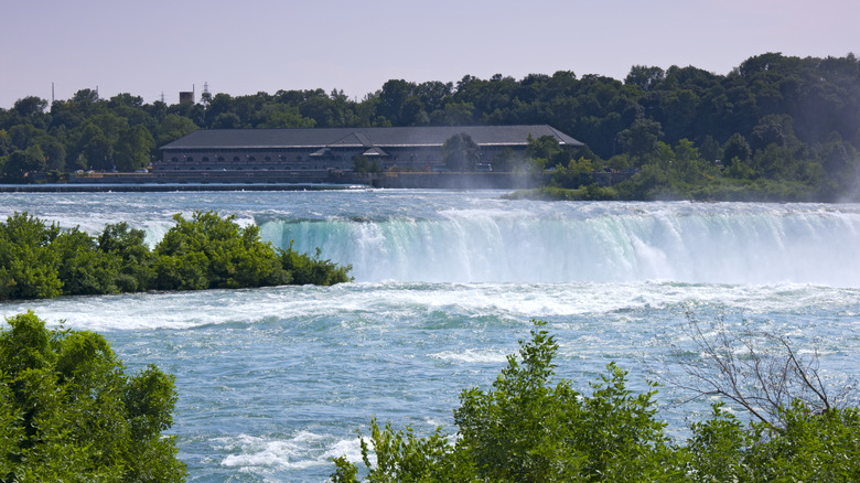 Niagara Parks Power Plant and falls along the Niagara Parkway in Ontario
