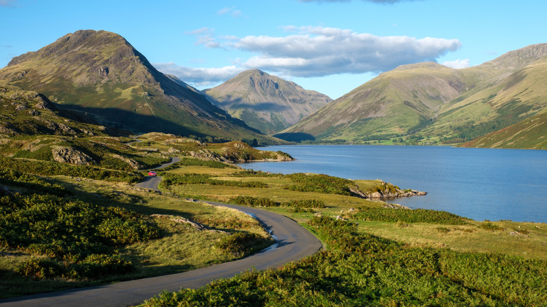 Lake District scenery with Scafell Pike in the distance