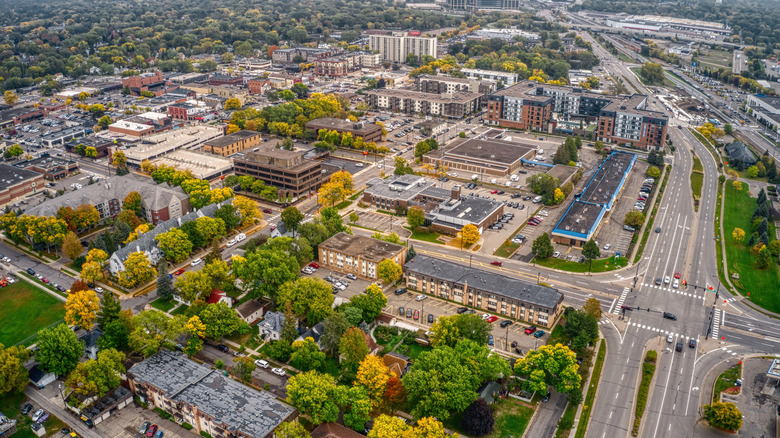 Arial view of Hopkins, Minnesota
