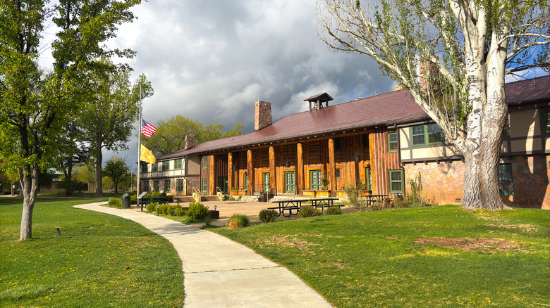 The historic Fuller Lodge in Los Alamos, New Mexico