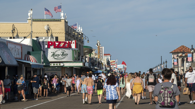 People walking along the Ocean City Boardwalk in New Jersey
