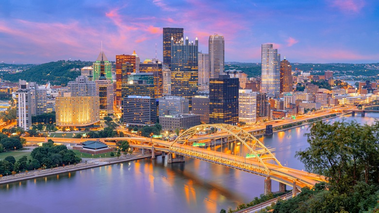 The Pittsburgh Skyline at dusk