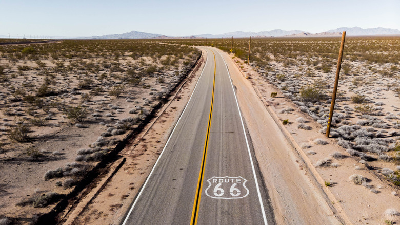 Aerial view of California's Route 66