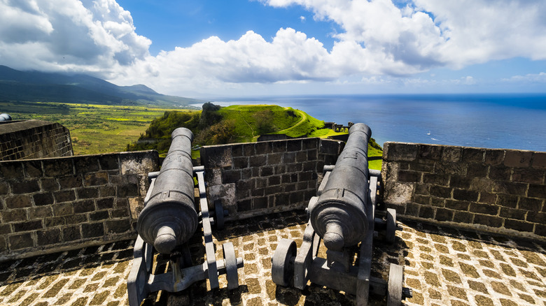 A historical site on Saint Kitts with stunning views