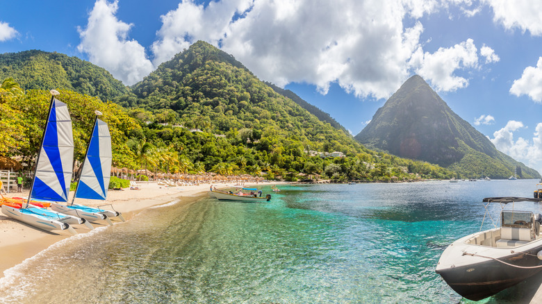 Picture-perfect scenery and boating activities in Saint Lucia