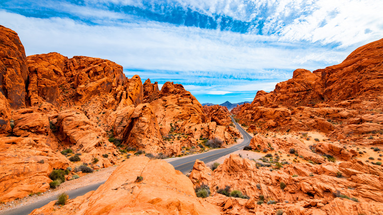Road winding through rocks at Nevada's Valley of Fire State Park