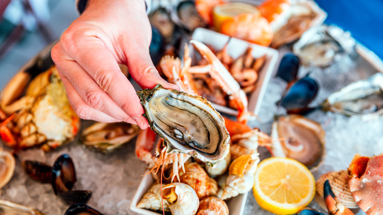 Oyster and seafood platter