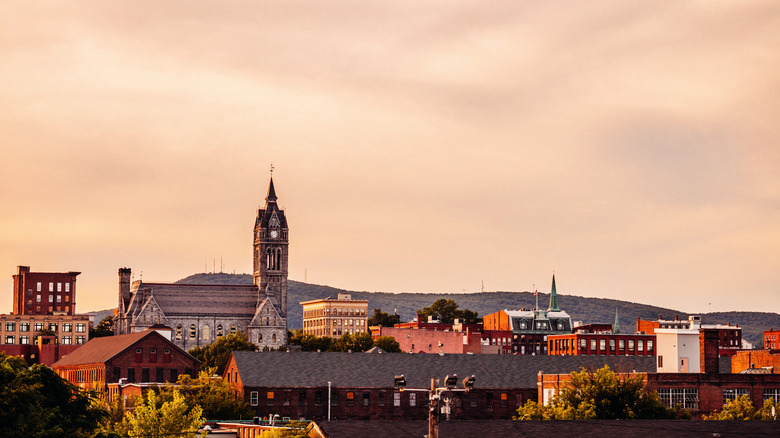 holyoke skyline at dusk