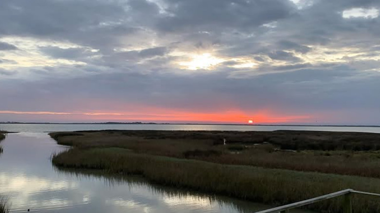 A sunset over Tres Palacios Bay