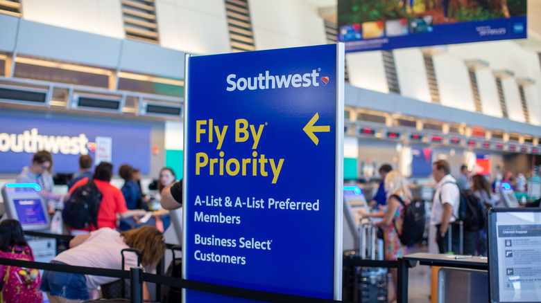 A Southwest Airlines sign