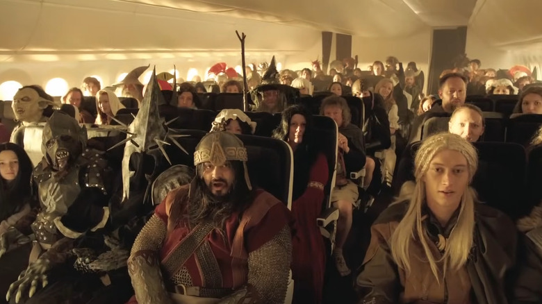Scene from Air New Zealand's An Unexpected Briefing safety video