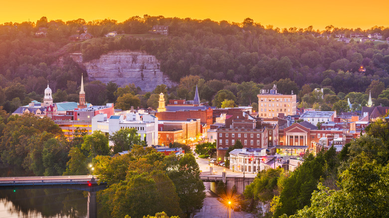 Kentucky River in Frankfort at sunset