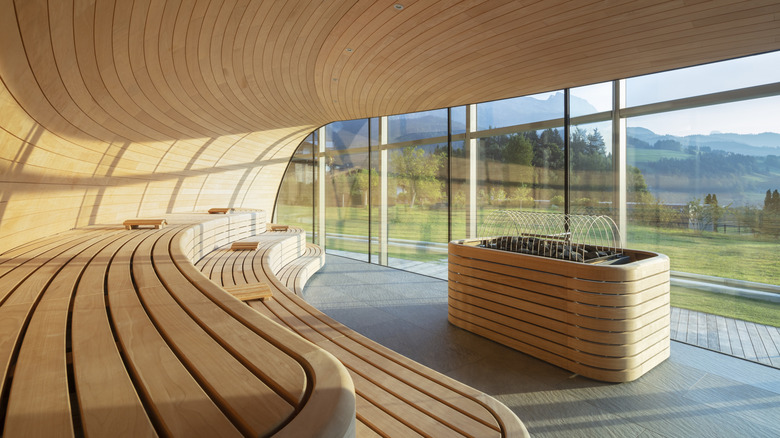 Hotel Krallerhof sauna and spa area with wooden features