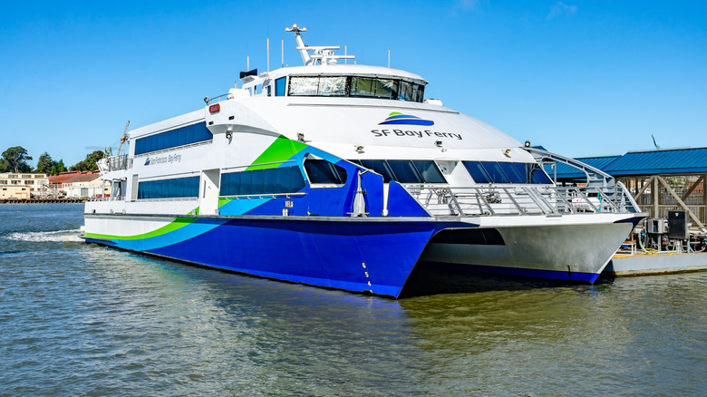 A ferry docked at the Vallejo Ferry Terminal