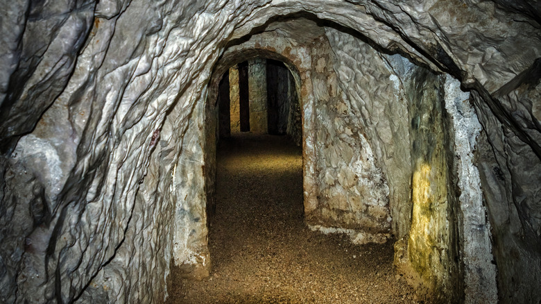 Low Tunnels in the Hellfire Caves, West Wycombe, Buckinghamshire, Great Britain,